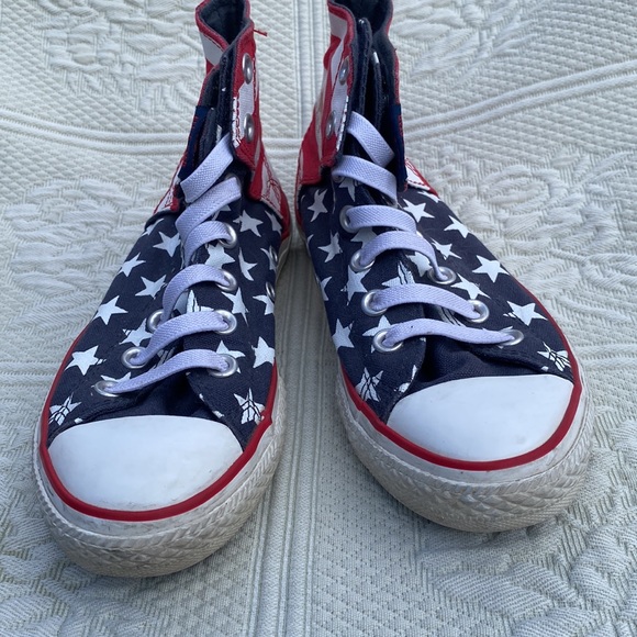 Converse Chuck Taylor All Star High Cut Sneakers American Flag design Junior sz3 - Picture 5 of 9
